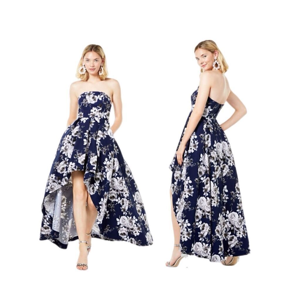 Speechless Juniors’ Strapless High-Low Gown